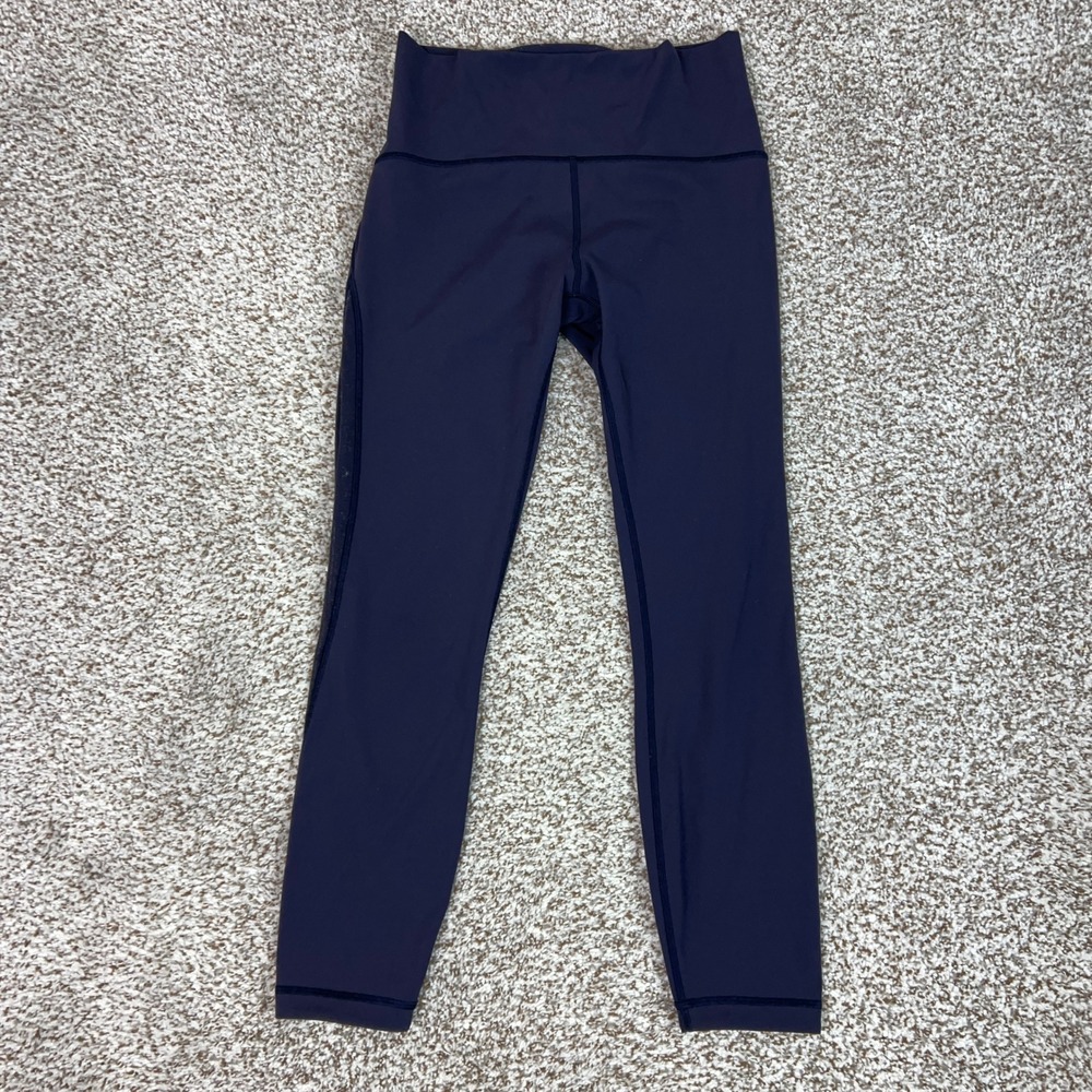 Lululemon Leggings Womens 8 Navy Blue Athletic Meant to Move 7/8 HR